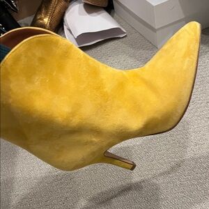 Paris Texas Vibrant Yellow Suede Heeled Boots